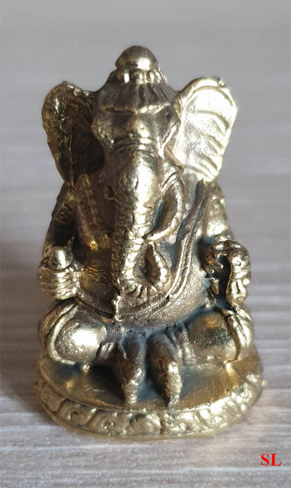 Ganesh-Elephant-2-mains-Figurine-Amulette-Statuette-en-laiton--Protection