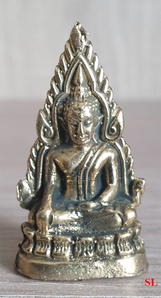 Bouddha-Thai-Figurine-Statuette-Amulette-laiton-plaque-Protection-Miniature