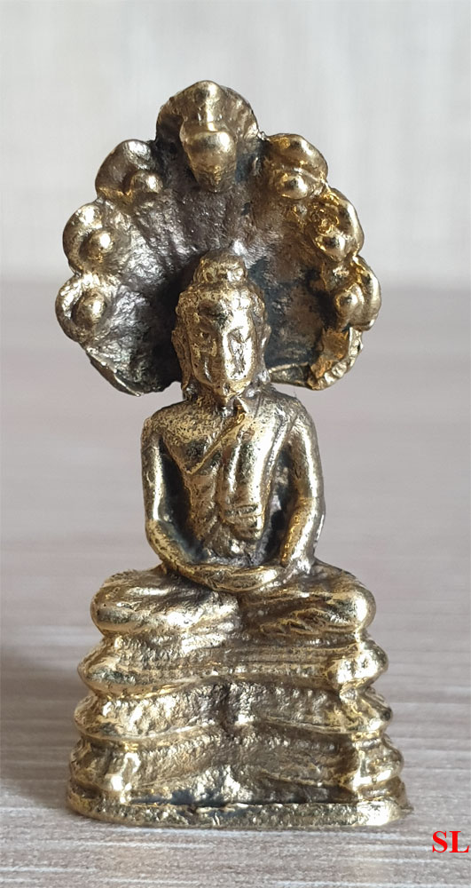 Bouddha-Bode-Figurine-Statuette-Amulette-laiton-Porte-Bonheur-Miniature-